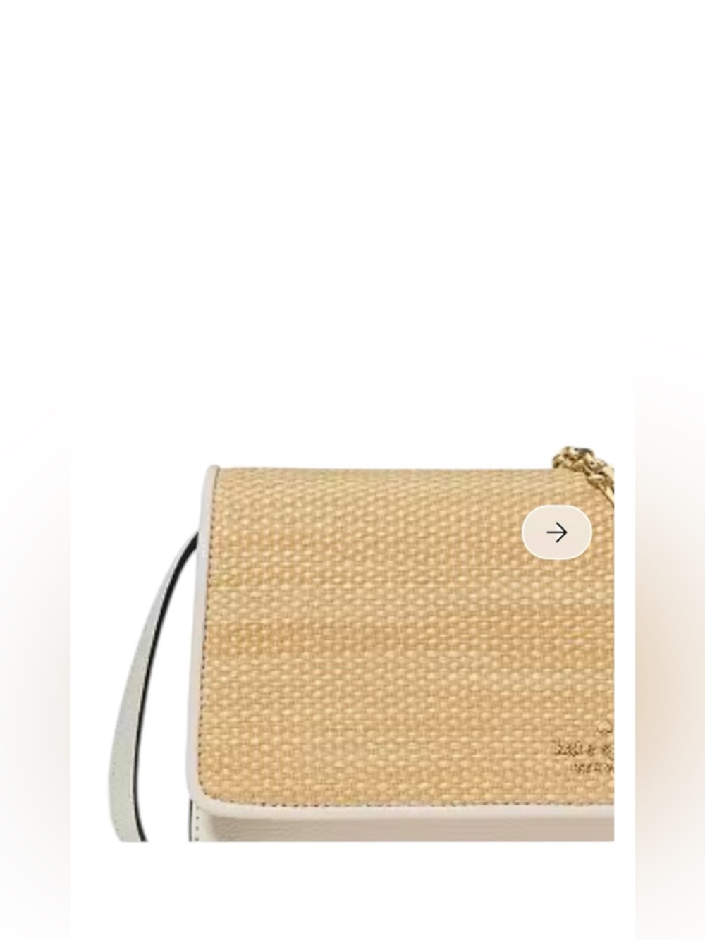 kate spade Natural Beige Woven Crossbody with White Trim
